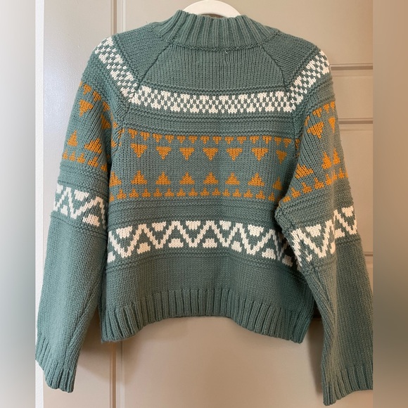 Target Universal Thread Women’s Teal Green Fair Isle Knit Sweater in size L - Picture 4 of 5